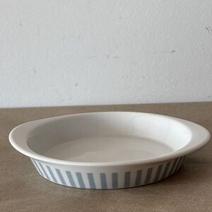 Schonwald Germany Lukull Feuerfest Shallow Baking Dish Blue Stripes Still Life